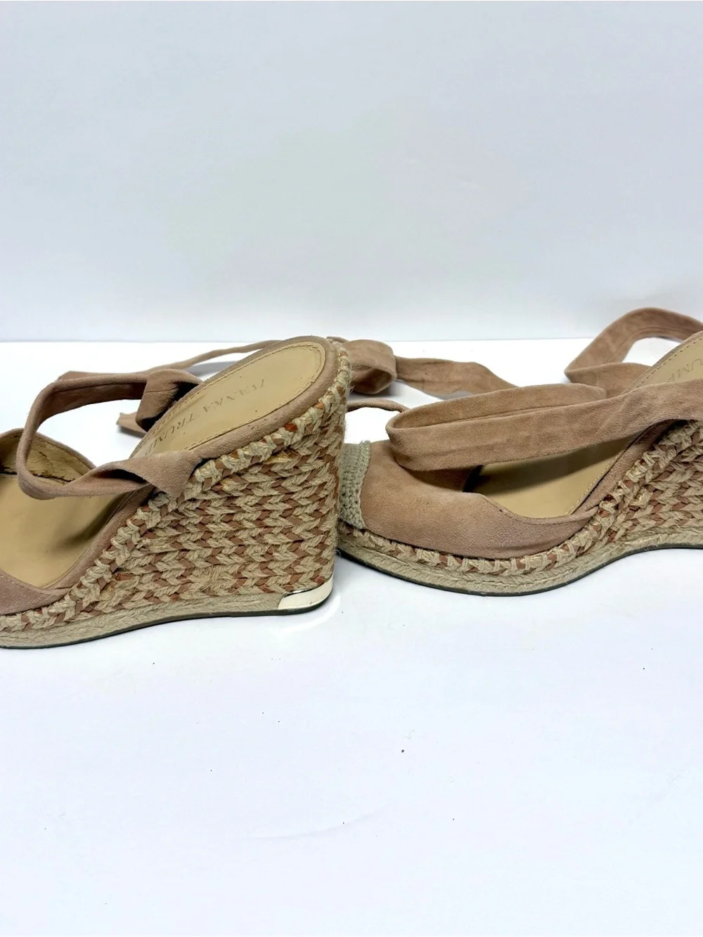 Women's Ivanka Trump 'Winikka' Rose Suede Espadrille Wedge Sandals Sz 9